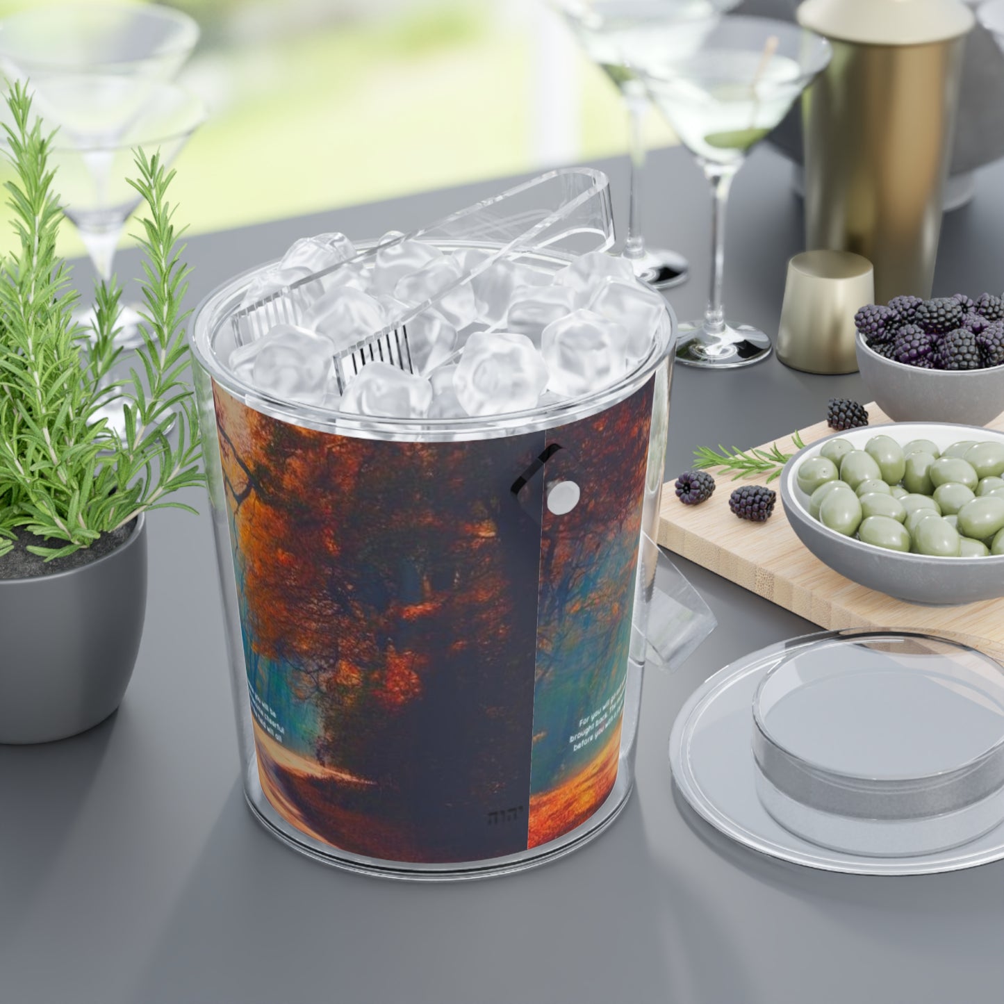 Autumn Ice Bucket with Tongs